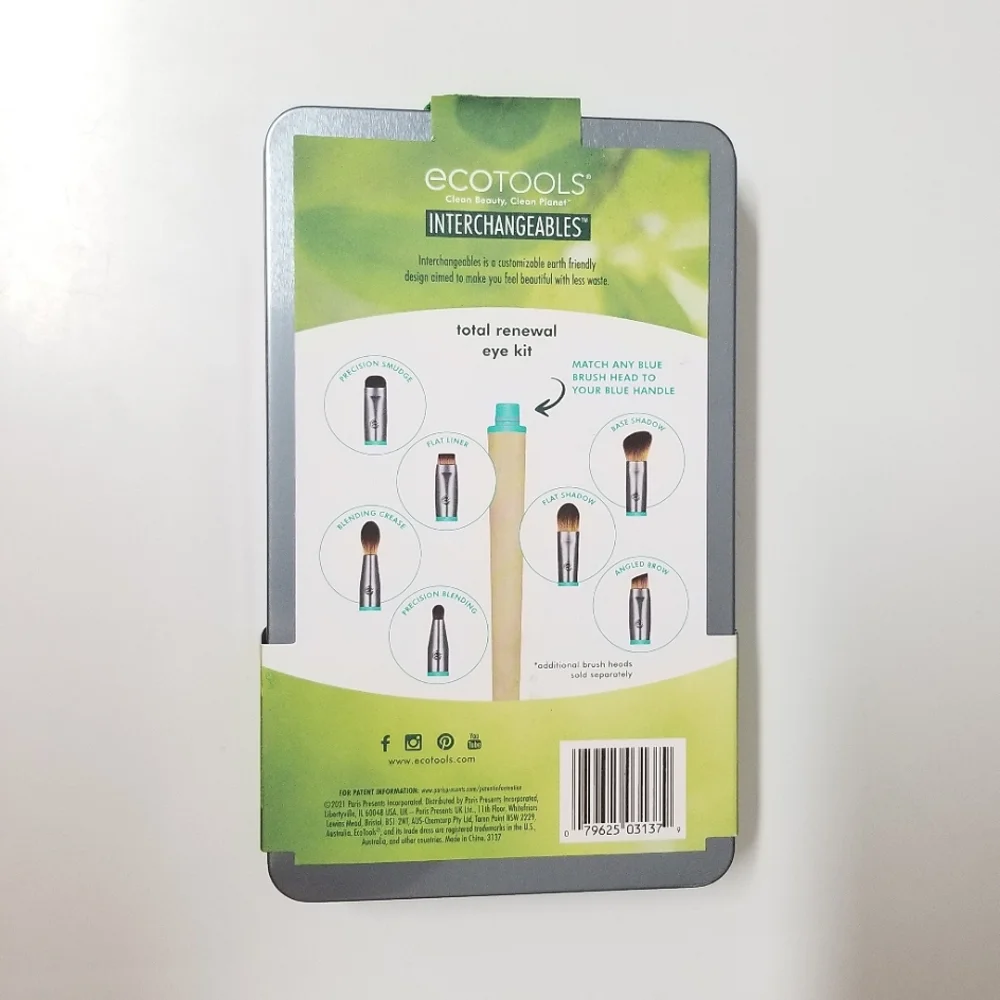 EcoTools Interchangeables Total Renewal Eye Makeup Brush Kit Cruelty Free NWT